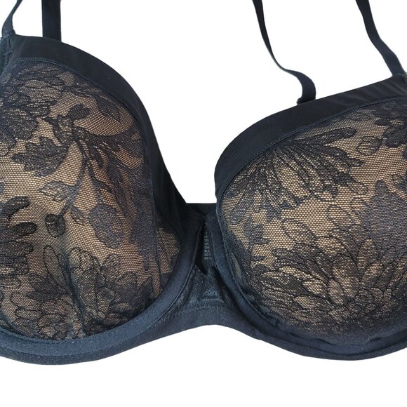 Soma Underwire Bra Black 38C Lace Light Pad Mesh Lightest Lift Perfect Coverage - Picture 4 of 10